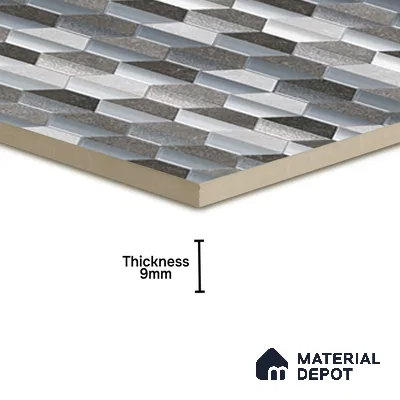 Geometric Wall & Floor Tile TL 07237 F Alpi 8004 GLM (Silver) 1 ft x 1 ft Ceramic Matte Finish - 9 mm  | 2 mm Spacer is Mandatory | Please Expect a Slight Variation of Pattern (Sample)
